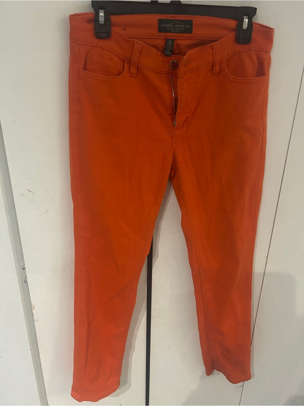 Lauren Ralph Lauren Women's Bright Orange Skinny Jeans